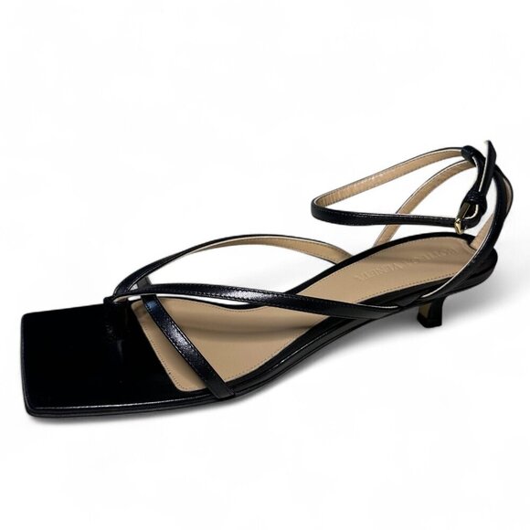 Bottega Veneta Stretch Multi-Strap Black Leather Sandals Size 36.5 NEW IN BOX - Picture 1 of 14